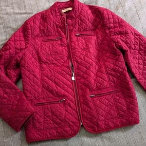 Red Quilted Jacket Kate Hill Casual